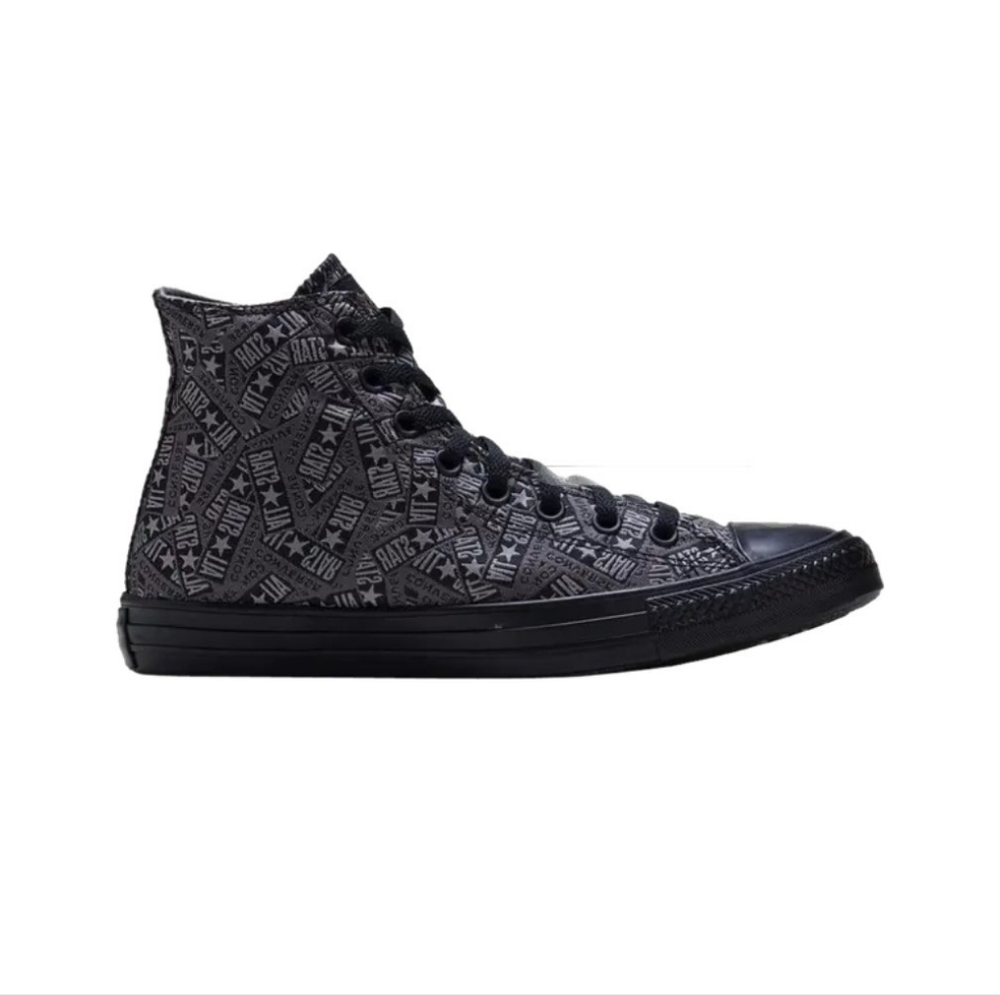 Converse Logo Play Black Mason High Top Sneaker Chuck Shoes Women's 11 Silver